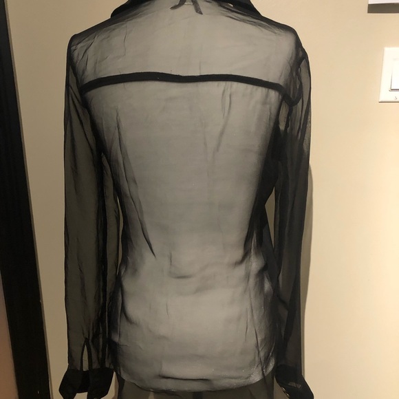 Dynamite Elegant Black Sheer Women's Top Size XS - Picture 4 of 8
